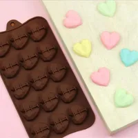 Heart Chocolate Molds Bolo Ferramentas 15 Cavidade Love Shape Silicone Wedding Candy Baking Cupcake Decorations Bolo molde 3D DIY 1223387