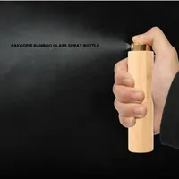 Bambu Boş Paket Şişeler Taşınabilir Bambu ve Ahşap Dönen Parfüm Şişesi Ruj Tüpü DIY Kozmetik Cam Konteyner 8ml/10ml/20ml Gümüş Altın Siyah
