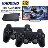 Portable Game Players Broodio 4K HD Video Console 24G Двойной беспроводной контроллер Stick 4K 10000 S для PS1FC Retro TV Box 221019