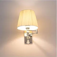 Modern Sconce Wall Lights Luminaria Bedside Reading Lamp Swing Arm Wall Lamp E27 Crystal Wall Sconce Bathroom Lights2272