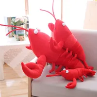 Plush Molls 1 PC Simulación Langosta Muñeca de juguete Sea Animal Lobster Almohada Creative Soft Kid Toys 30 55 80cm 221019