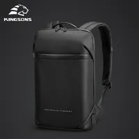 School Bags Kingsons Slim Laptop Backpack Men 156 inch Office Work Men Backpack Business Bag Unisex Black Ultralight Backpack Thin Mochila 221019