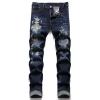 새로운 2022 Spring Fashion Men 's Jeans Wear 무료 철 처리 Denim Pants Youth Popular Mid-Waist Casual