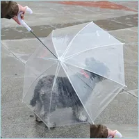 Şemsiye Taşınabilir Köpek Şemsiyelileri Uzun Konforlu Tutamak Şeffaf PE Şemsiye Çevre Dostu Evcil Hayvan Yağmur Colap 9 2Jn Y Bırak Teslimat 202 DHVZ4