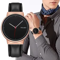 손목 시계 Yolako 단순 디자인 패션 3 바늘 트렌드 가죽 벨트 측정 시계 남자 사업 공식 2022