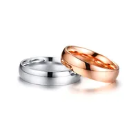 5mm Roségoldene Bandringe Edelstahl klassisches einfaches einfaches Kuppelstil Hochzeitspaare Ring