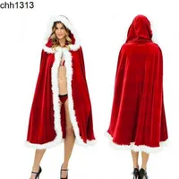 Barns kappa vuxen högklassig gyllene sammet jultomten rollspel klädfestkläder