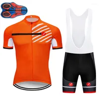 Giacche da corsa estate in bicicletta in bicicletta in bicicletta indossa ropa ciclismo rock rock mtb bici vestiti vestiti arancione gel top arancione 9d