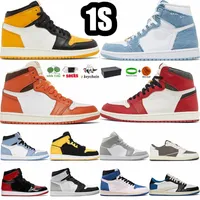 1 1s Basketball Shoes Lost and Found For Men Women Starfish Denim Bred Pantent Stealth Stage Haze Dark Mocha Low Yellow Toe Jumpman