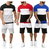 Spares para hombres Summer Sport Fitness Shorts Shorts Camiseta Manga Pant 2 piezas Sets Daily Clothing Male Suits For Men Track Situit 221019