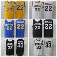 NCAA 22 Quincy McCall Basketball Jersey CT Power 33 Lewis Alcindor Jr Blue White High School St Joseph College Mens Jerseys Stitched