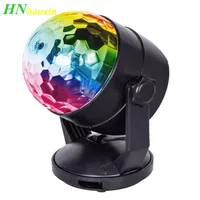 Haoxin Portable Sound Activated Disco Party Lights Batteridriven USB Plug i RGB Strobe Lamp Stage Par Light For Car Room Dance 242S