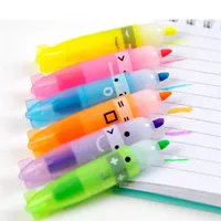 6 piezas de color mixto forma de bote fluorescente marcador de escritura de escritura de escritura regalo de accesorios de oficina linda kawaii tienda estacionario2040
