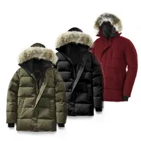 E47-1 Downs Parka DHL Men Wolf Wolf Fur Cooled FourRure Outwear Wind-Resept Ward Down Down Patch