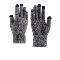 Örme iğne sıcak eldivenler kalınlaşmış antiskid yün açık kış binicilik dokunmatik eldiven eldivenleri eldiven