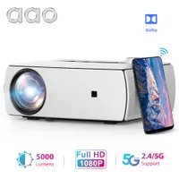 Projektörler AAO YG430 1920 X 1080P Mini Projektör YG431 5G WiFi LED Taşınabilir Proeyektör 2K 4K Ev Sineması Akıllı Film Video 3D Beamer 221019