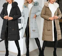 Women's Down Women Winter Chaquetas de invierno Algod￳n acolchado espesas c￡lidas Damas Overboleo 2022 Fashion Slim Long Coats Parka para mujer