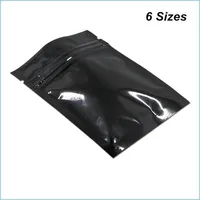 F￶rpackningsp￥sar svart ￥terf￶rslutningsbar aluminiumfolie dragkedja matlagring packar mylar v￤rme t￤tning kaffe te pulver p￥se baggies 449 n2 dro dhibu