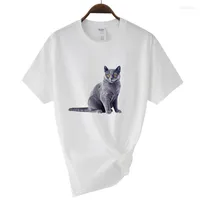 Herren-T-Shirts Herren-T-Shirts Frauenstra￟e T-Shirt Net rot niedlich Shorthair Katze Grafik kurz￤rmelige 2022 Sommer-Cartoon locker