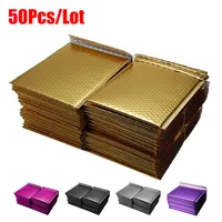 50 adet çok farklı özellikler altın kaplama kağıt kabarcık zarfları torbalar postalar yastıklı zarf baloncuk posta çantası223x