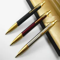 2pc Business Parker IM Series Golden Trim Ballpoint Pen 1 كتابة Pallpoint Pen refill3339