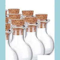 Packing Bottles Small Mini Glass Jars Bottles Cork Transparent Diy Wishing Bottle Floating Per Packing Portable A Bag Drop Delivery Dh3Fo