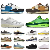 Nik Air Maxs Airmaxs 1 87 Running Shoes For Mens Womens Travis Scotts Sneakers Patta Waves 1 TS X Fragment Oregon Duck Baroque Brown Sean Wotherspoon Trainers Big Size 13 Outdoor