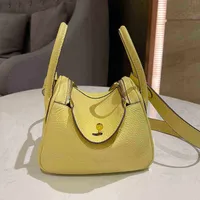 Herme Bags designer H bags Classic lindys Chicken Yellow Mini Lychee Leather Handbag Cross Top Layer Square 2022 handbags usa blog