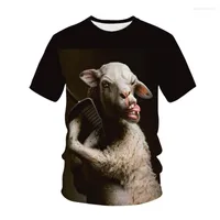 T-shirts masculins 2022 T-shirt de motif de cochon animal mignon pour enfants 3D Impression O-cou