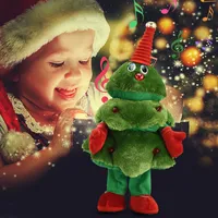 2023 Noel Elektrikli Peluş Oyuncak Noel Ağacı Şarkı Söyleyebilir ve Dans Etme Çocuklar İçin Noeltre Parti