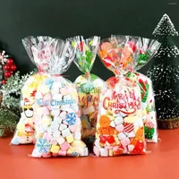 Cadeau wrap vrolijk kerstfeest plastic snoeptas zak sneeuwvlok elf sant claus kerstbomen decoratiejaar voorkeur 50 stcs
