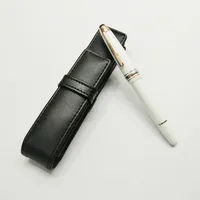 Send Real Leather sheath Roller ball pen - High quality Msk-149 Black Resin Fountain pens Writing office school supplies with Seri272c