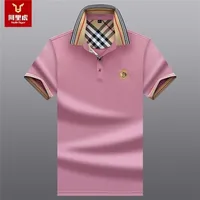 Men S Summer Spot Color sólido Mulberry Silk Fit Fit Business Polo Camiseta T para hombres 220606