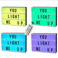 Night Lights A4 A5 LED Cinematic Light Box With DIY Letter Card Battery Powered RGB Cinema Lightbox For Bedroom Decor
