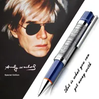 Pure Pearl Andy Warhol Classic Ballpoint Pen Reliefs Barrel Write Smoth Luxury Office Stationery Box Box Set Refil2774