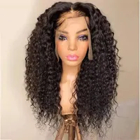 Kinky Curly Synthetic Hair Spitze vordere Perücken Lacefront Perruques de Cheveux Humains Perücken P047