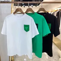 Botvega Veneta Yeni Dokuma Cep Üçgeni Basit ve Çok Yönlü Kısa Kollu T-Shirt Yarım Kollu Altlı Gömlek Erkekler ve Kadınlar