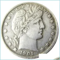 Outros suprimentos de festa festiva morre com barbeiro de fabrica￧￣o de meia moeda dos EUA 1901 C￳pia Dollar Decorate Metal P/s/o fator de artesanato dhjbh