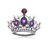 Crystal Rinestone Princesse Queen Crown Brooch Pin Tiara Crown Brooches For Women Girls Wedding Party / Banquet / Birthday Accessoires