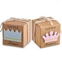 Geschenkwikkeling 20 stks Kraft Paper Candy Box Baby Shower Geschenken voor Guest Verjaardagsfeestje Babyshower Boy Girl Bag Supply