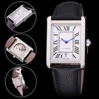 Montre-bracelets montres carrées en cuir automatique 32 mm montres mécaniques en acier inoxydable et bracelet Fashion Womens Wristwatch mâle