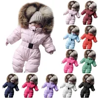 ROMPERS Roupas de inverno Baby Snowuit infantil meninas de neve garotas macacão com capuz de casaco de roupas de roupas quentes e macacões conjuntos de macacão conjuntas de Menino 221020