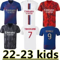 22/23 Maillot Lyon Soccer Jersey 2022 2023 Olympique Lyonnais OL Digital Quarta camisa de futebol Traore Memphis Men Kits Kits Equipamento Bruno G Camisa de futebol 999