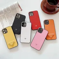 Voor iPhone 14 Pro Max Cases Designer Phonecase Luxe Geel roze lederen schokbestendig Cover Shell 6 Colors Case 13p 12 11 XR XS 8 7