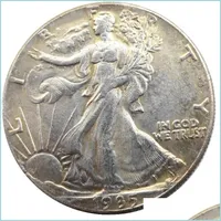 Arts And Crafts Us 1935 Walking Liberty Half Dollar Craft Sier Plated Copy Coin Brass Ornaments Home Decoration Accessories Drop Deli Dh0U2