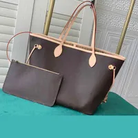 2023 Summer Womens Bags Handbag never Flower Neverfu Leather Pink Brown Book Tote Full Shopping Bag designer bags neverfull handbags