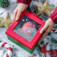 Confezionamento regalo per imballaggi di mele natalizi di Natale Present Candy Cookies Perfume Maschera Comestica Wpapping con 1pc trasparente Windown 1pc