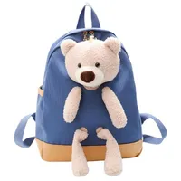Backpacks Fashion Bag Bookbag Baby Bags Kids Accessories Boy Girl Cute Bear Plush Kindergarten Cartoon School E13025