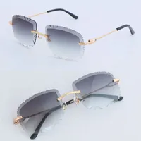 Neueste Fashion Metal Randless Sonnenbrille Mann Damen Designer Diamant geschnittene Sonnenbrille Schutz Outdoor Design 00500 Sonnenbrille Optische Größe 62-20-140 mm