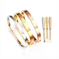 Bangle Female rostfritt stål Skruvmejselpar Kärleksdesigner armband armband herr mode smycken valentin dag gåva till flickvän